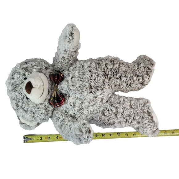 FAO Schwarz Classic Bear Plush Brown 17" Mottle Bow Tie Smiling Curly Swirl 2017 - Picture 11 of 11